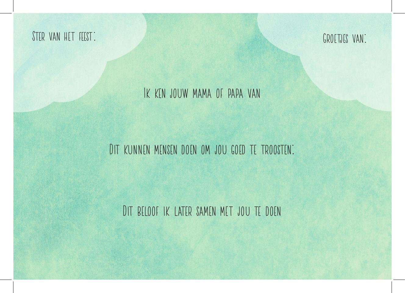 Voorbeeldkaart achterkant om in te vullen